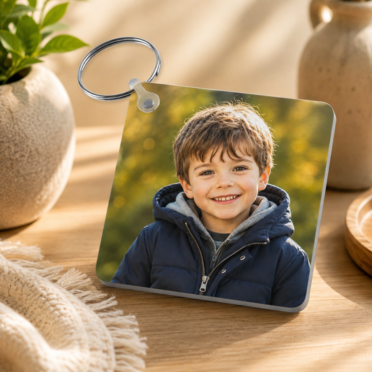 Personalized Double-Sided Photo Keychain