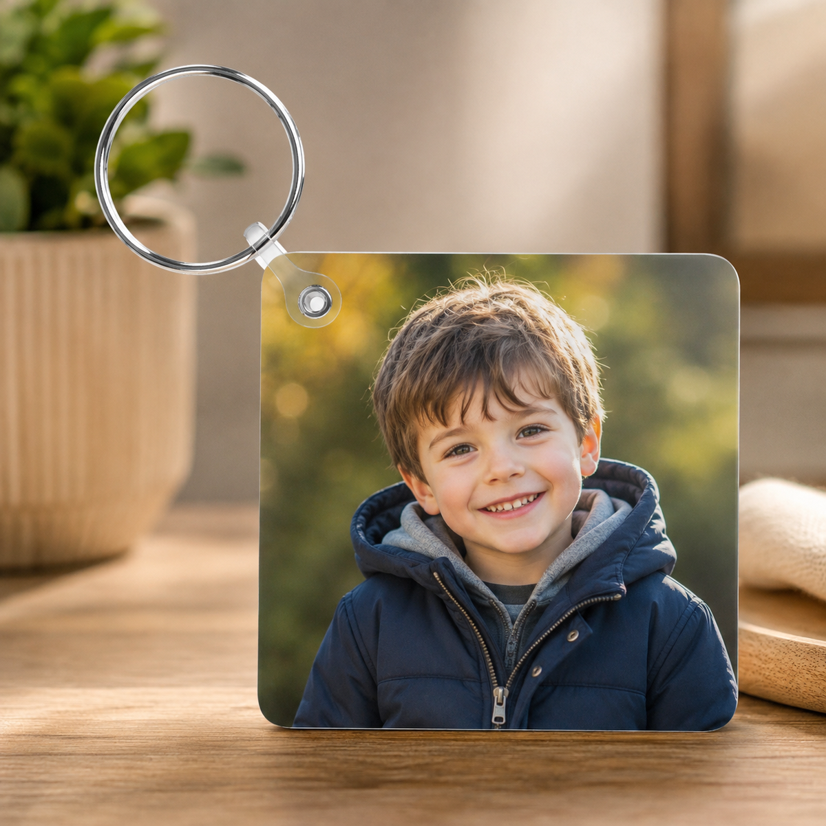 Personalized Double-Sided Photo Keychain