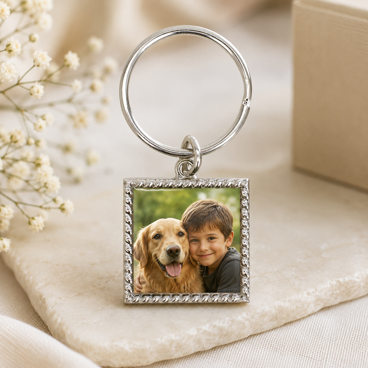 Personalized Photo Charm Keychain