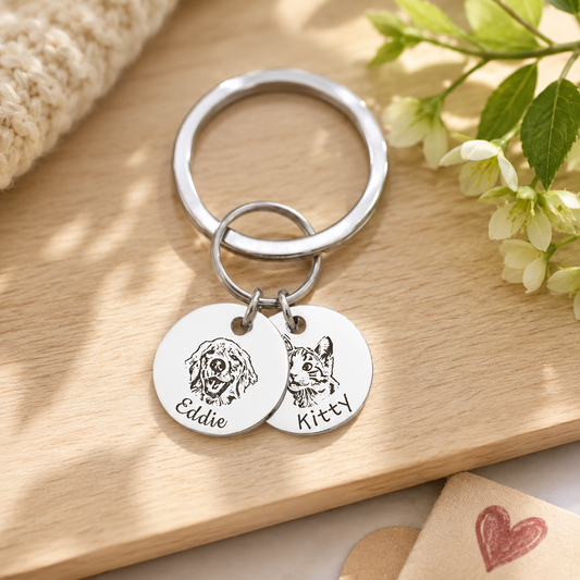 Personalized Double Disc Keychain