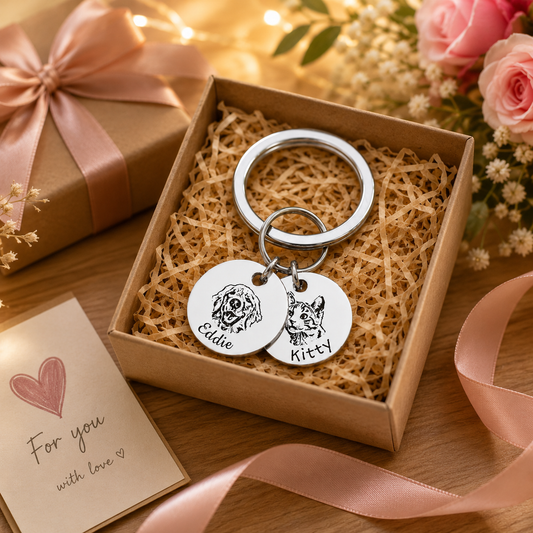Personalized Double Disc Keychain