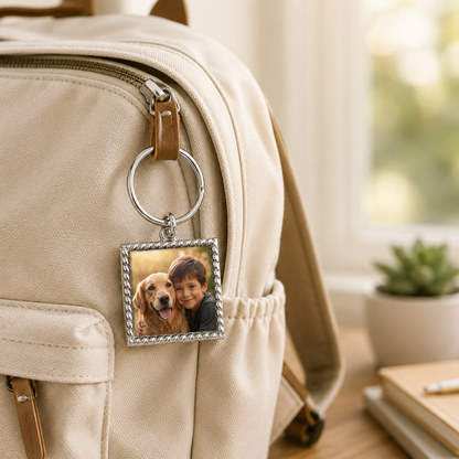 Personalized Photo Charm Keychain