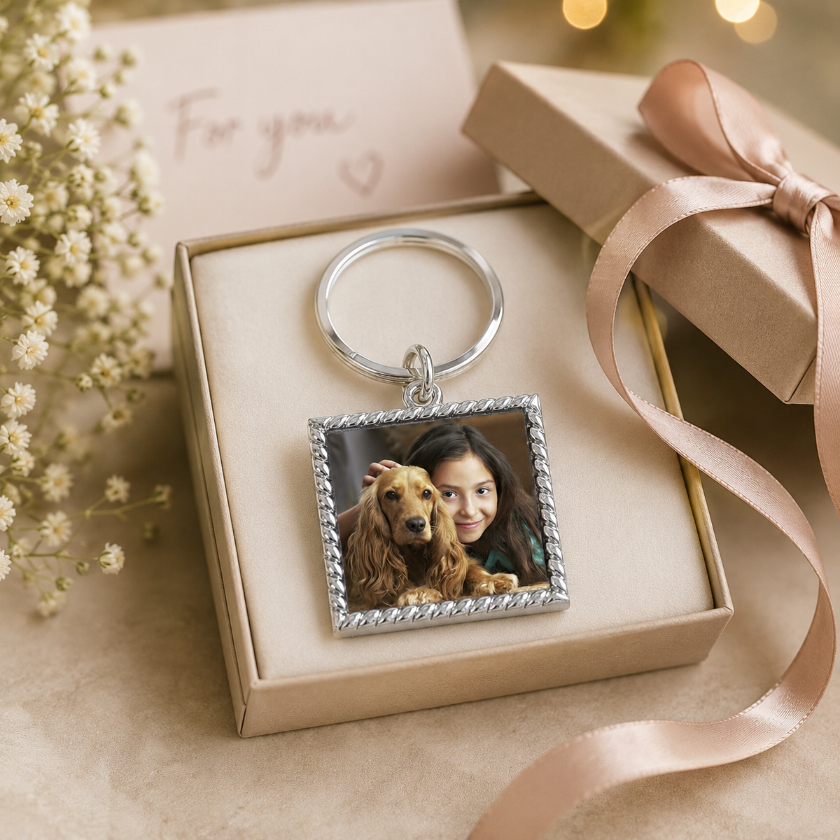 Personalized Photo Charm Keychain