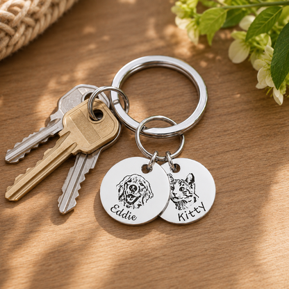 Personalized Double Disc Keychain