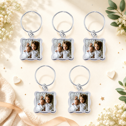 5-Piece Personalized Photo Keychain Gift Set