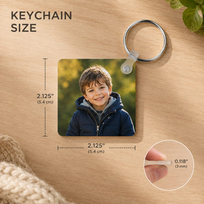 Personalized Double-Sided Photo Keychain