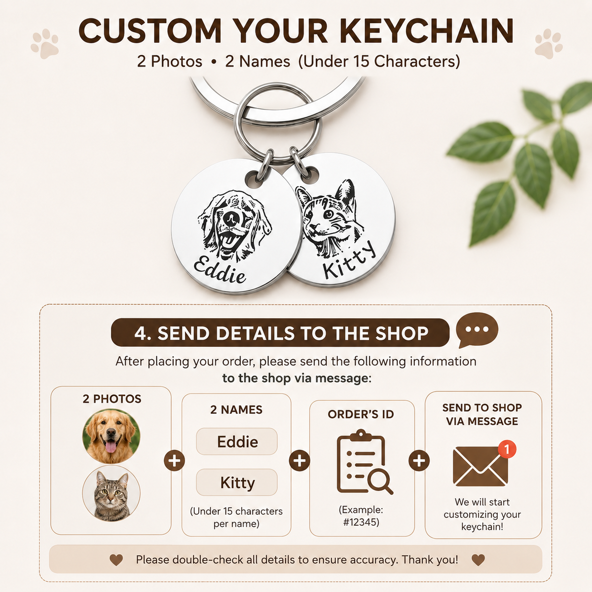 Personalized Double Disc Keychain