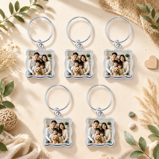 5-Piece Personalized Photo Keychain Gift Set