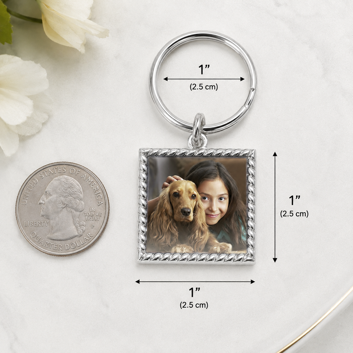 Personalized Photo Charm Keychain