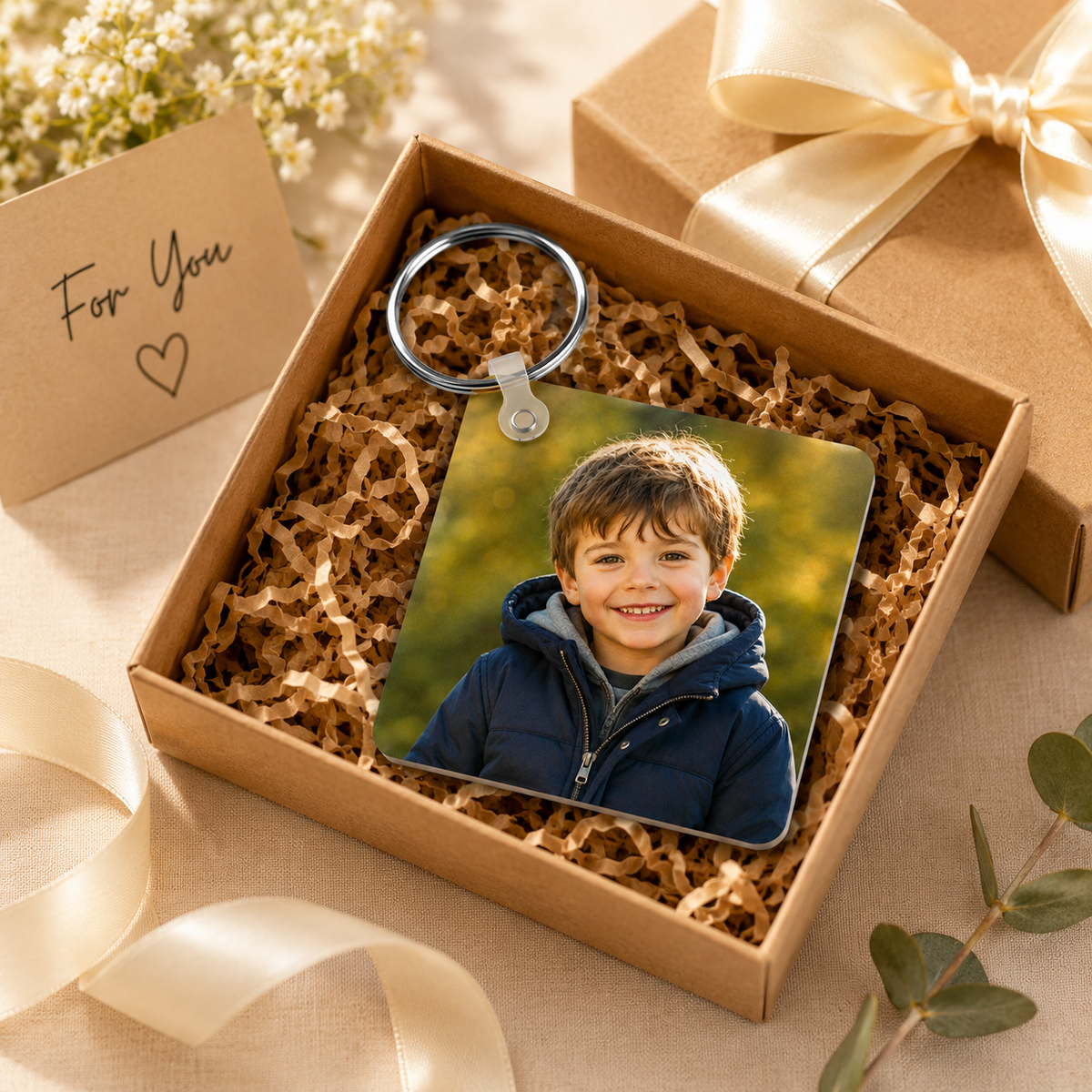 Personalized Double-Sided Photo Keychain
