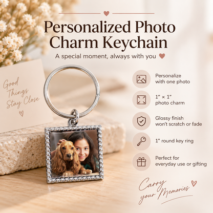 Personalized Photo Charm Keychain